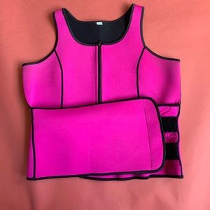 Pink plus size sweat vest